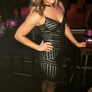 Mini black party dress (Express)